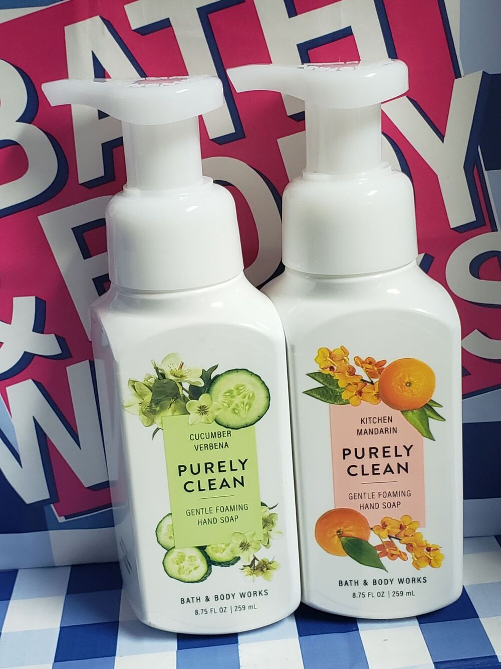 BBW Purely Clean Cucumber & Mandarin Gentle Foaming Hand Soap 2 Pack